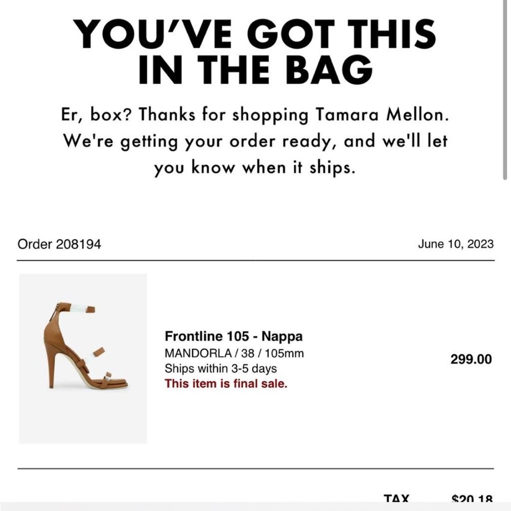 Brand New Pillow top Tamara Mellon Frontline 105 (Honey) - Picture 3 of 12
